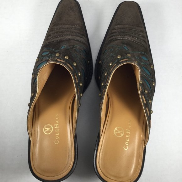 Cole Haan Western Studded Mule Brown Size 7.5 - Picture 2 of 10